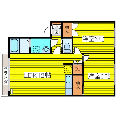 環状通東駅 バス15分  東6　札苗線　札苗小学校下車：停歩6分 2階の物件間取画像